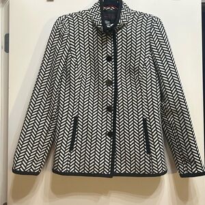 Nina Mclemore Black and White Patterned Blazer